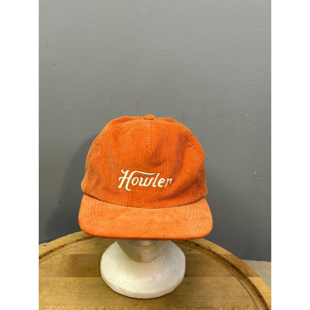 Howler Brothers Hat Unisex OS Orange Corduroy Snapback Logo 5-Panel Cap